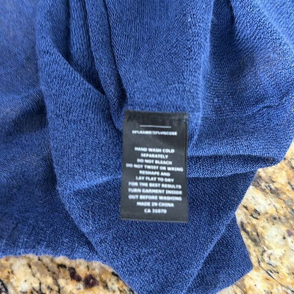 Toni T Blue Viscose Blend Batwing Sleeve Relaxed Fit Tunic Top One Size - Picture 7 of 9